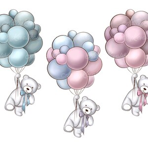 Teddy Bear Clipart, PNG, Baby Shower, PNG, Gender Neutral, Digital Download