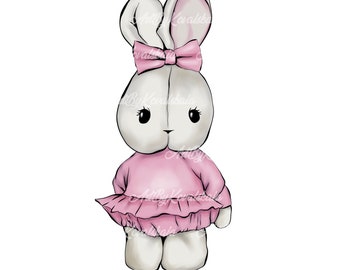 Bunny Clipart, Lindo Conejito, Clipart, PNG, Conejo, Descarga Digital