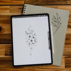 Floral Tattoo, Personalized Tattoo Design, Custom PNG Design, Birth Flower, Tattoo Design For Women, Digital Download