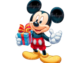 Mickey Mouse Birthday Clipart: PNG File (Digital Download)