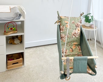 Kid Swing stof hangmat, peuterschommel, tuinschommel, veranda schommel, wasbare biologische katoenen schommel, hangstoel kinder hangmat stoel