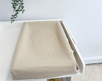 Double Gauze Changing Mat Cover, Breathable Muslin, Portable Diaper Station