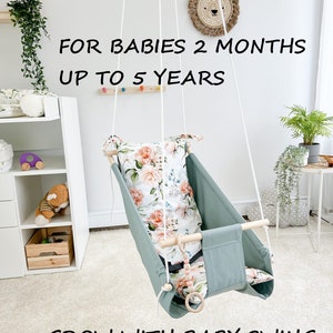 Swing for toddler hanging chair, hammock swing, Playroom swing, Toddler organic swing, Indoor fabric swing, Porch swing, Schauklel children
