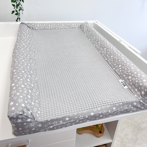 Funda de cambiador GRIS, bandeja de mesa, cubrecambiador, funda de tela de algodón, cambiador, cambiador de pañales, tapete portátil, tablero de mesa