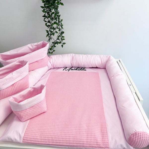 Matelas à langer bébé fille, Matelas à langer en tissu, matelas à langer, Déco chambre bébé, Chambre bébé monochrome, Cadeau, matelas de voyage, paniers pour chambre de bébé