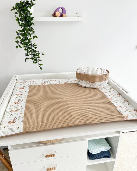 Cesta cambiador de bebé, cesta de moisés y almohadilla de espuma gruesa con  funda de colchón de algodón extraíble, 100% algodón, decoración bohemia