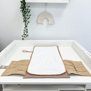 Cambiador portátil para bebé, Cambiador para llevar, Cambiador de viaje, Cambiador impermeable y portátil para bebé, Bandeja de mesa beige