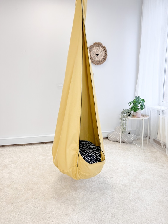 Cocoon Pod Swing Kids Christmas Gift Toddler gray Cocoon Swing Toddler Swings Hammock Chair Playroom Decor Kids Hanging Chair Indoor Etsy