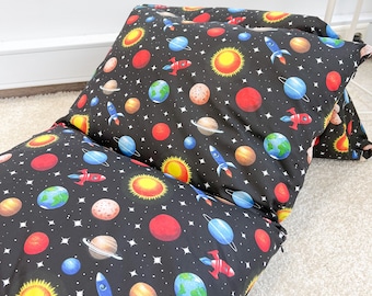 Lettino da terra in cotone per bambini: divertente tappetino da gioco e cuscino per pigiama party