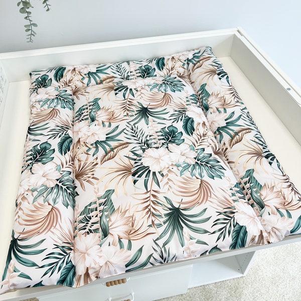 Washable Wrap pad 80x75 cm, Wrapping pad, Floral changing pad, Water resistant changing pad winding pad Wickelauflage Changing table nursery