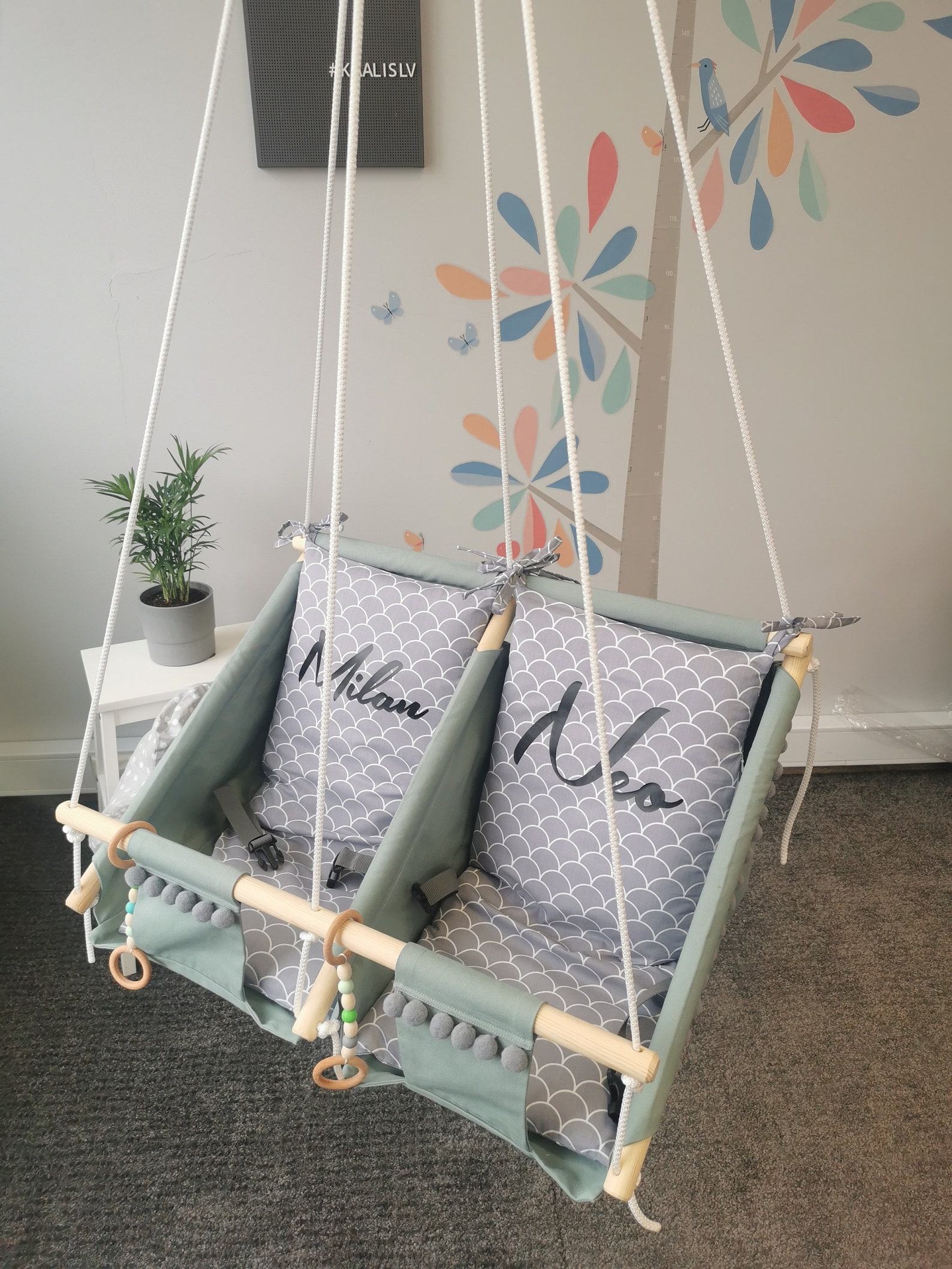 Twins baby hammock swings Swing set wooden Outdoor hammock Etsy