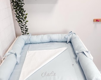 Pastel blue changing mat, changing pad with accessory ,baskets, travel pad, diaper changing mat , waterproof pad, changing table mat