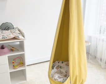 Cocoon toddler swing Indoor hammock chair Hanging seat, Cocoon with pillow, swing Toddler gift deco Hanging chair Porch POD swing