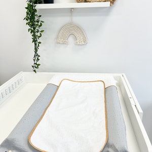 Funda para cambiador GRIS, Funda de gasa transpirable, Cambiador de pañales, Cambiador portátil, Sábana impermeable, Envoltorio repelente al agua
