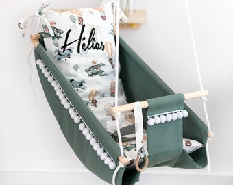 Schommel voor peuter hangstoel, kinderhangmat buiten, tuin, schaukel, balançoire, indoor montessori touw, Babyshower cadeau, 1e verjaardag