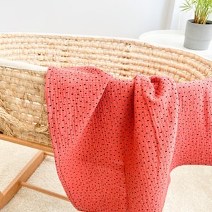 Lightweight summer swaddle blanket, baby muslin blanket, lightweight soft baby blanket, organic cotton kids blanket