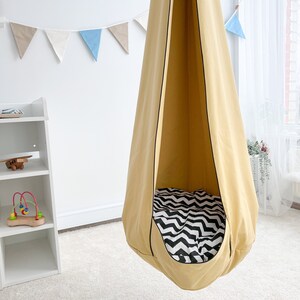 Columpio de capullo para niños, columpio de terapia de interior, columpio de capullo gris, columpio para autismo, columpio para niños pequeños, silla hamaca, silla colgante para sala de juegos para niños