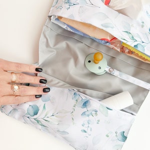 Windeltasche, Babytasche, Organisator Blumen Eukalyptus Wasserdichter Organizer, Baby-Essentielle Schwangerschaftsaufbewahrung Windel-Kinderwagentasche, Pamper Bag Baby
