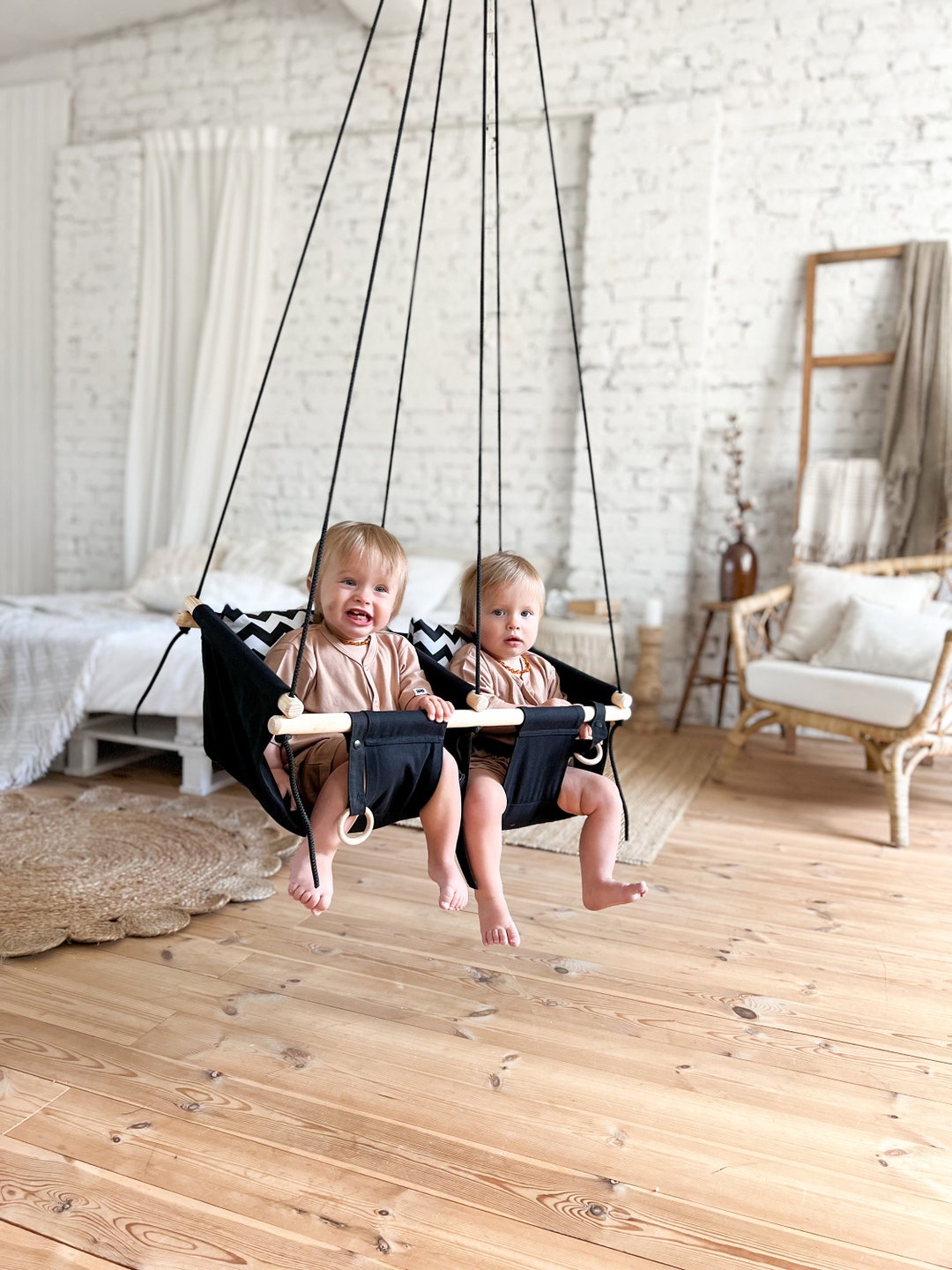 Gift for Twins, Swing Twin Kids, Indoor Swing, Outdoor Porch Swing