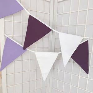 Linen wall hanging triangle flags for parties, fabric bunting wall decor, kids room decoration, bunting flag banner, garden party decor