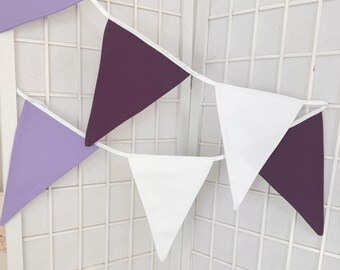 Linen wall hanging triangle flags for parties, fabric bunting wall decor, kids room decoration, bunting flag banner, garden party decor