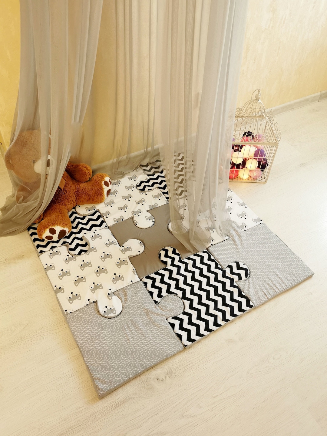Foldable Baby Play Rug Puzzle Rug Scandinavian Design Rug for Kids ...