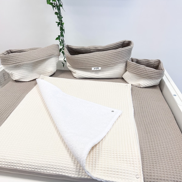 Wasserabweisende Wickelauflage, Beige Changing pad, Cotton changing pad, winding pad,wrapping pad, changing Water repellent changing pad