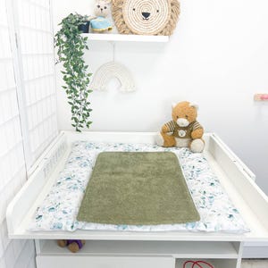 Cambiador impermeable con flores, Cambiador de bebé resistente al agua, Cambiador con sábana adicional, Juego de cambiador, Repelente