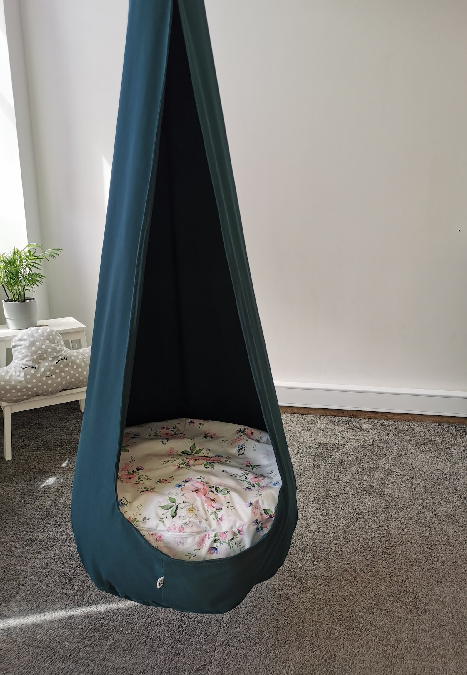 Cocoon swing for kids Black Gray cocoon swing make your own Etsy