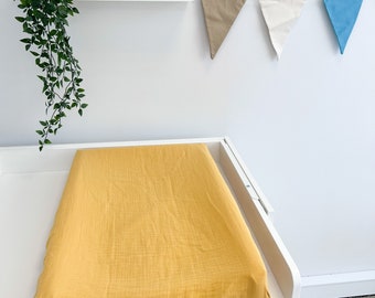 Wickelauflagenbezug, Atmungsaktiver Bezug aus Double Gauze, Wickelauflage, tragbare Wickelauflage