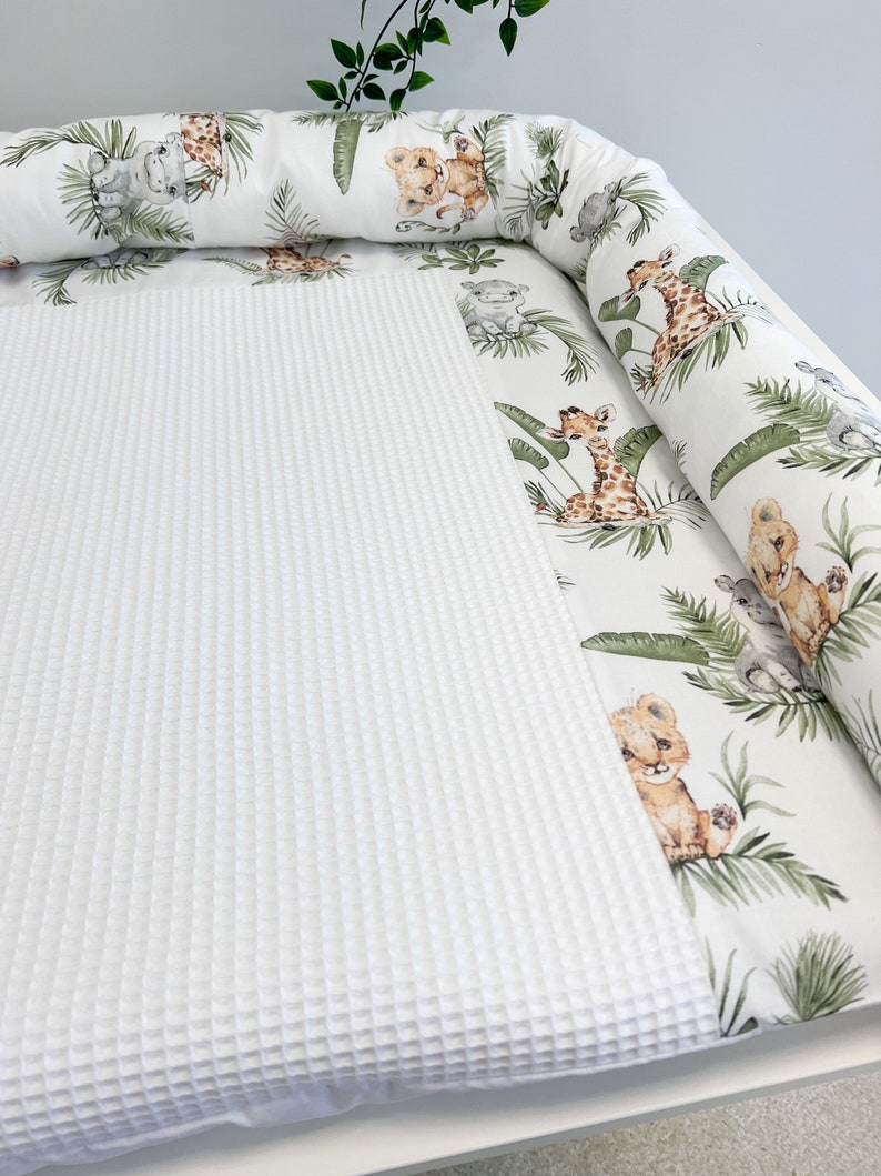 Matelas à langer en tissu, matelas à langer avec paniers d'accessoires, couverture pour bébé, coussin de voyage pour chambre de bébé, matelas à langer beige, matelas à langer image 5