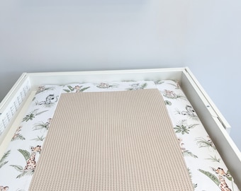 Changing mat in fabric, Changing pad with accessory baskets, baby blanket, baby room travel pad, Beige Changing pad, Diaper changing mat