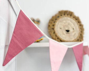 Printed Garland, Bunting banner, Cotton flags for nursery, kids nursery, 1st birthday, Boho Banner, Cotton Flags, Birthday wall decor