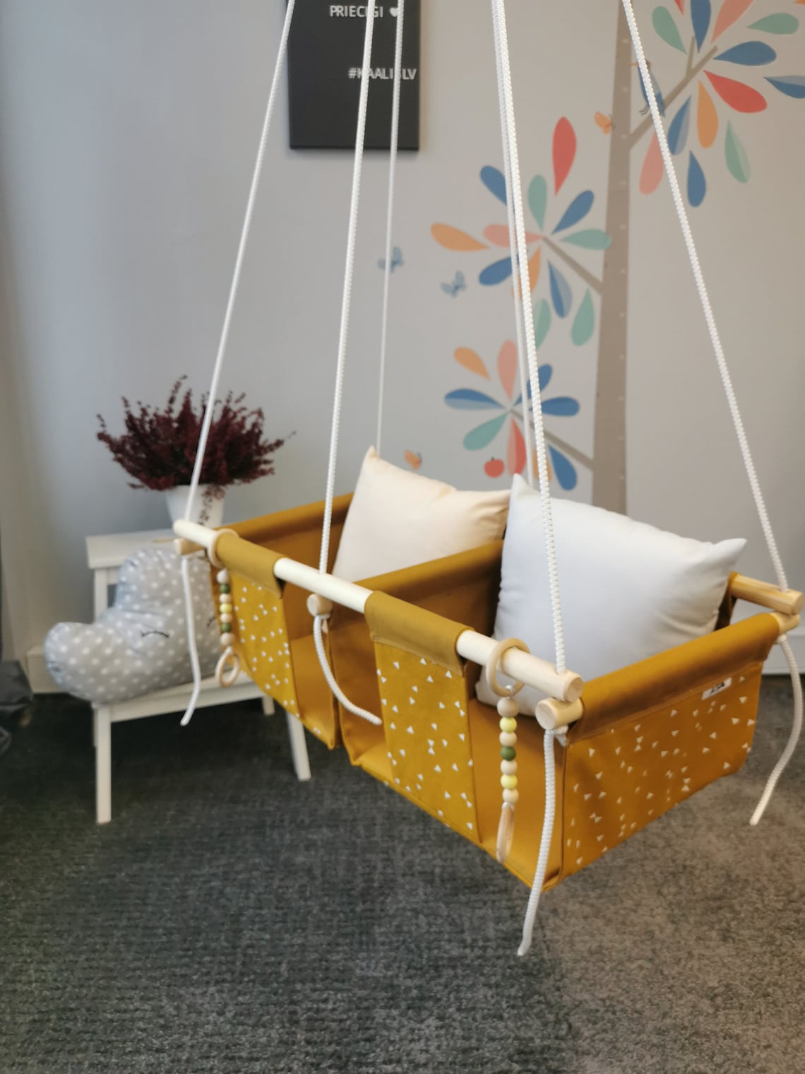 Swing for twins Baby swing Swing chair Twin baby Indoor Etsy