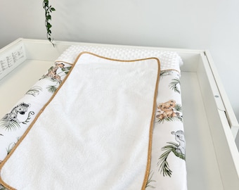 Wickelunterlage, Tischtablett, Wickeltischauflage, Stoffbezug Baumwolle, Wickelauflage, Wechselauflage, Wechselauflage,