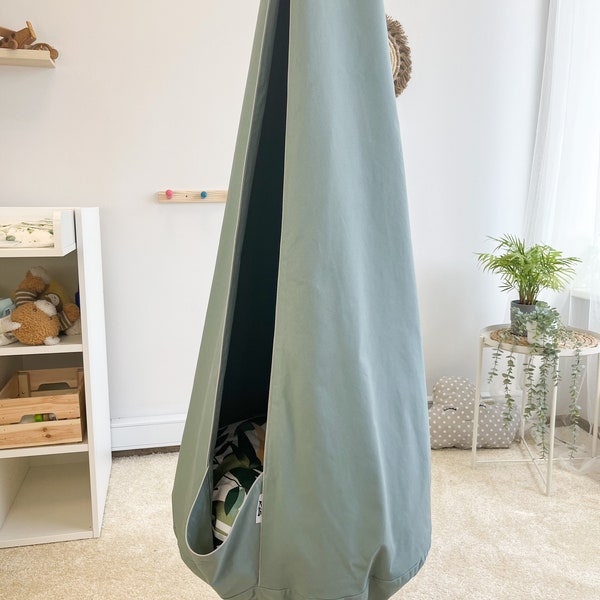 Kinderhängemattenschaukel, Hängemattenschaukel, Indoor-Outdoor-Stoff-Hängemattensitz, Kleinkindschaukel, Cocoon-Pod-Schaukel, Hängemattenstuhl