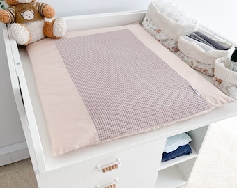 Matelas à langer beige en tissu, Paniers pour l'allaitement, coussin de station, Décor de chambre de bébé, Pépinière monochrome, Cadeau, coussin de voyage, Wasserabweisende