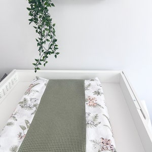 Topper de table à langer bébé, housse de matelas à langer, plateau de table, housse en tissu coton, matelas à langer, matelas à langer, tapis portable image 2