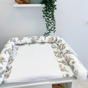 Matelas à langer en tissu, matelas à langer avec paniers d'accessoires, couverture pour bébé, coussin de voyage pour chambre de bébé, matelas à langer beige, matelas à langer image 4