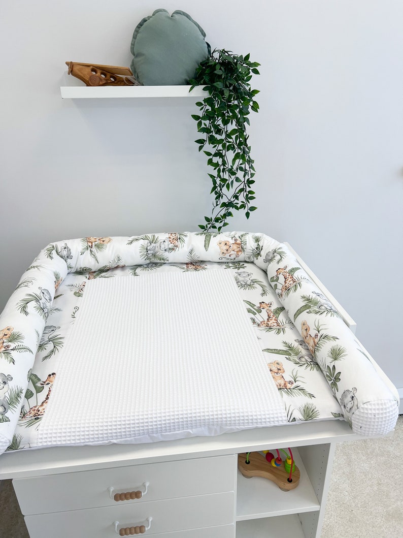 Matelas à langer en tissu, matelas à langer avec paniers d'accessoires, couverture pour bébé, coussin de voyage pour chambre de bébé, matelas à langer beige, matelas à langer image 4