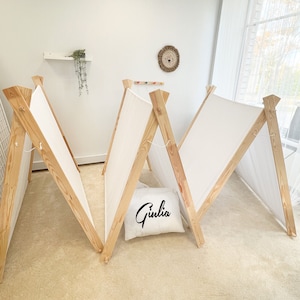Slumber party tent, teepee tent for kid, sleepover, wooden Teepee Den, playtent, kids playhouse, tipi,Sleepover party Set, A frame teepee