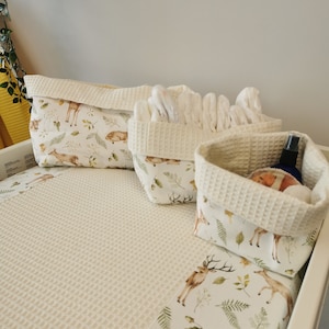 Changing mat in fabric, Baskets for nursing, changing pad, Baby room decor, Monochrome nursery, Gift, travel pad image 2