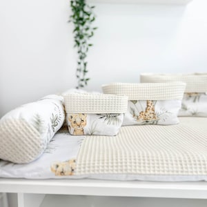 Matelas à langer en coton à imprimé animal avec long oreiller et paniers, tapis à langer pour chambre de bébé, surmatelas pour table à langer, image 5