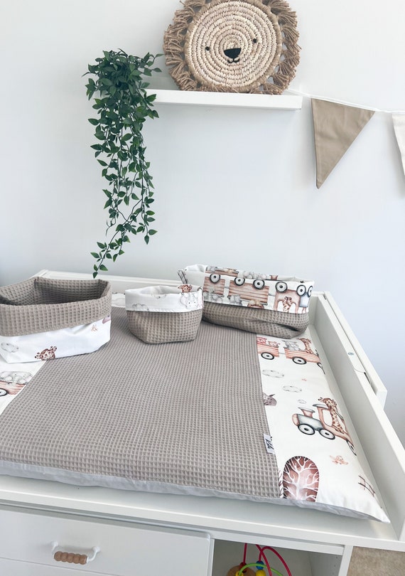 Materassino Per Fasciatoio 70x60cm - Cotone, Animali/Stelle, Per Cambio Pannolino - Foto 8