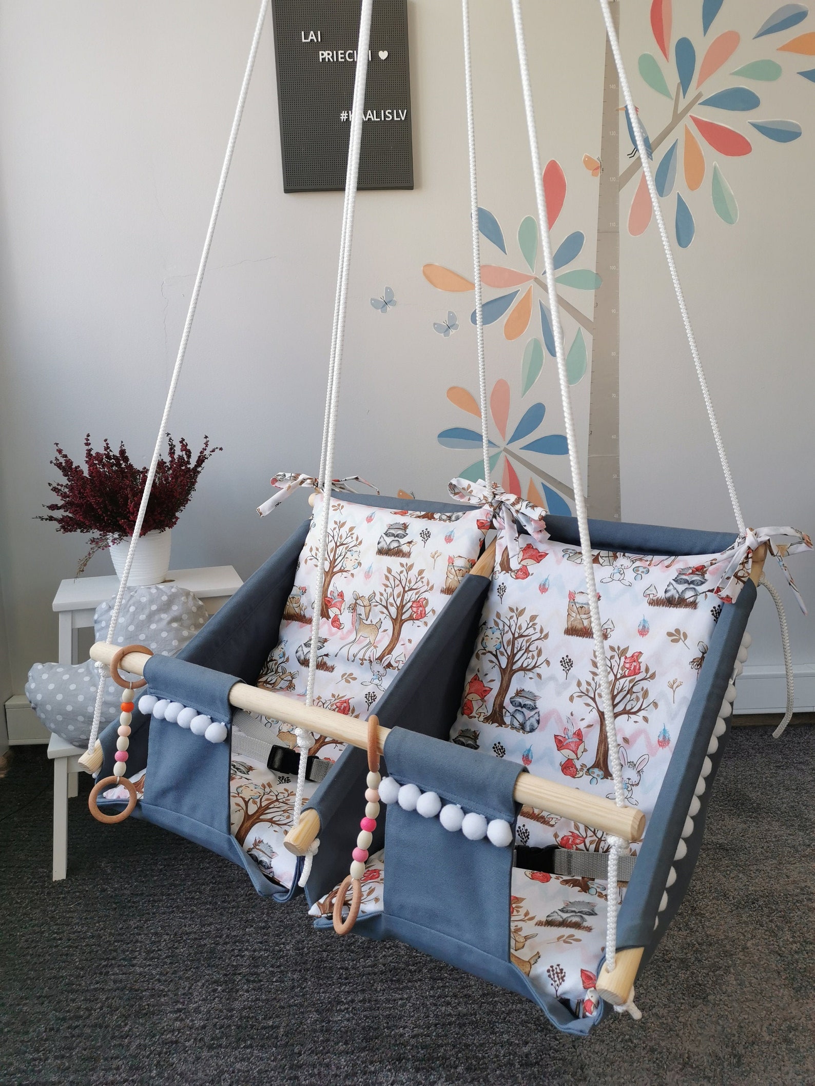 Twin baby hammock swings Newborn baby swings for twins Etsy