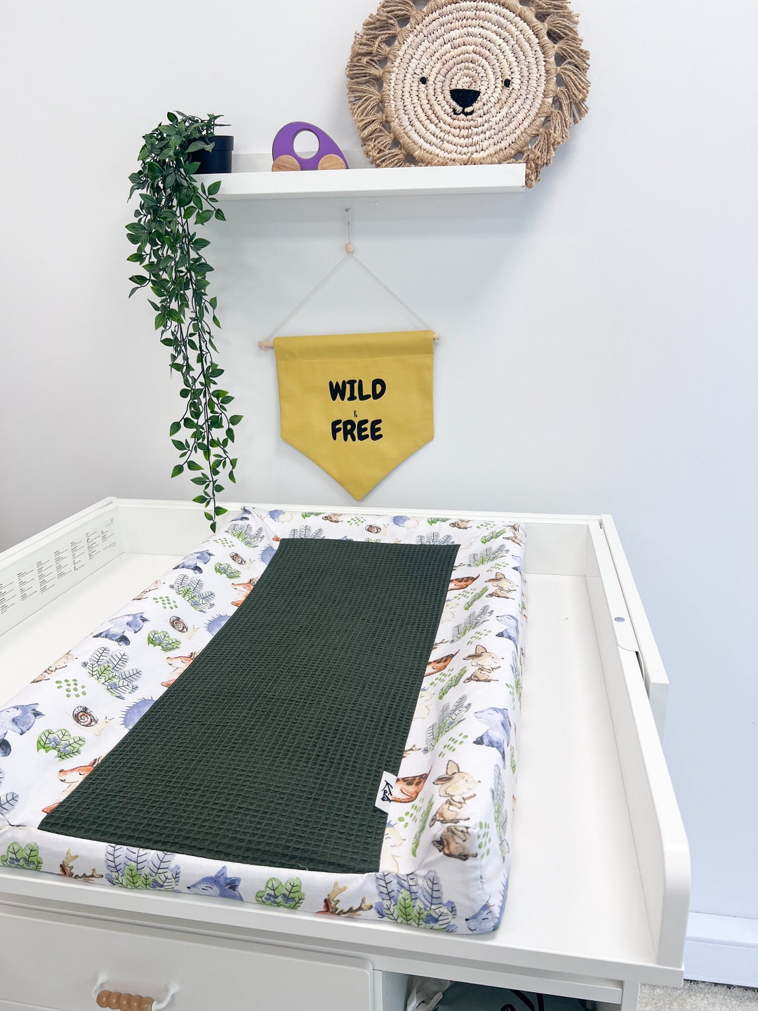 Changing Mat Cover, Double Gauze Breathable Cover, Diaper Changing Mat, Portable Changing Mat