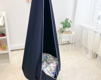 Columpio tipo cápsula para niños pequeños, asiento colgante, columpio tipo capullo para interiores y exteriores, hamaca para porche, columpio sensorial, columpio para niños pequeños, decoración de guardería, silla colgante