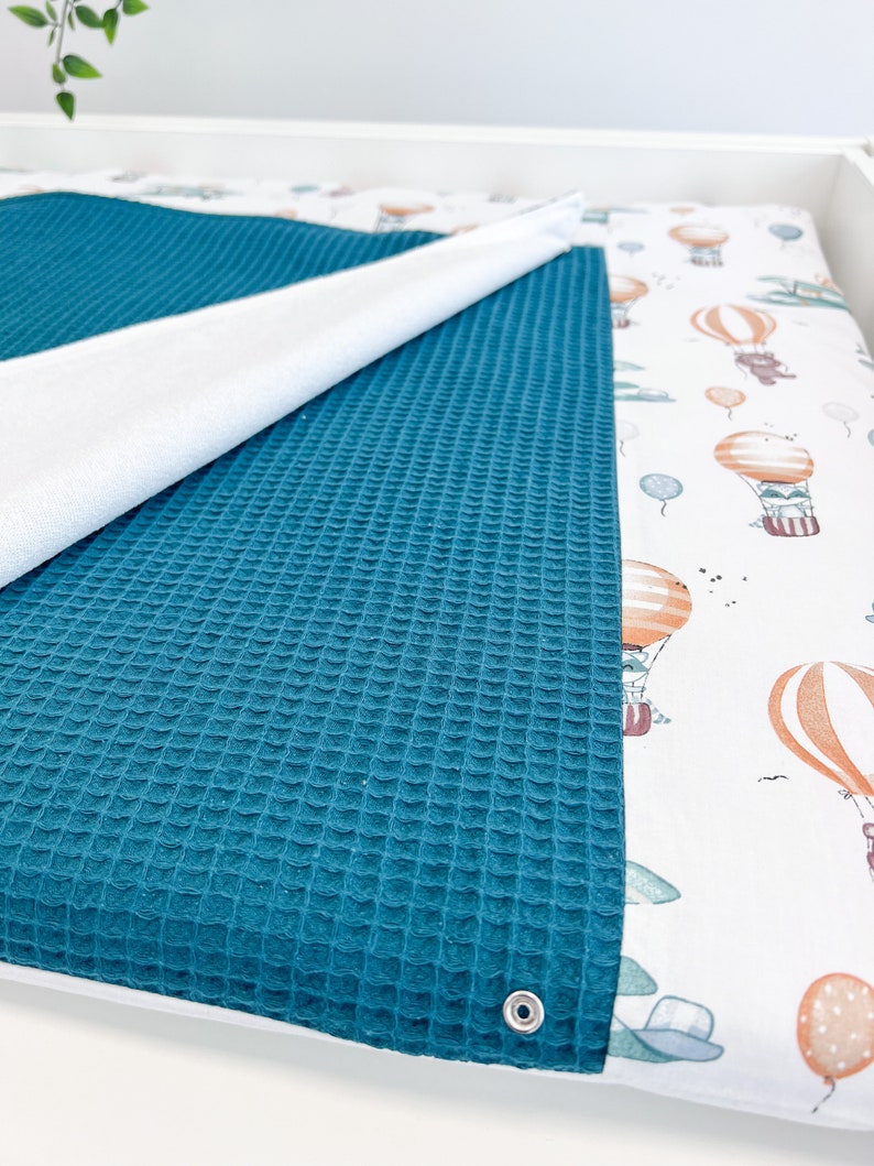 Water resistant changing pad with extra sheet, nursery changing table top, Wasserabweisende, baby room travel pad, cotton changing trail image 7