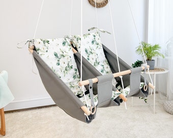 Twin swing, Indoor swing voor peuter Outdoor twin swing, Gepersonaliseerde hangmat schommel set, Porch swing Outdoor, Gepersonaliseerde twin cadeau