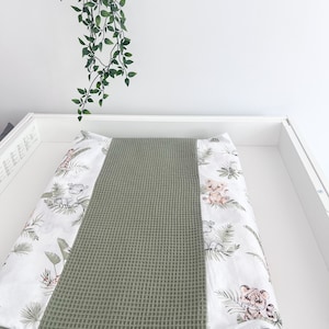 Topper de table à langer bébé, housse de matelas à langer, plateau de table, housse en tissu coton, matelas à langer, matelas à langer, tapis portable image 1